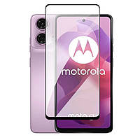 Защитное стекло LUX для Motorola G24 полная проклейка черный