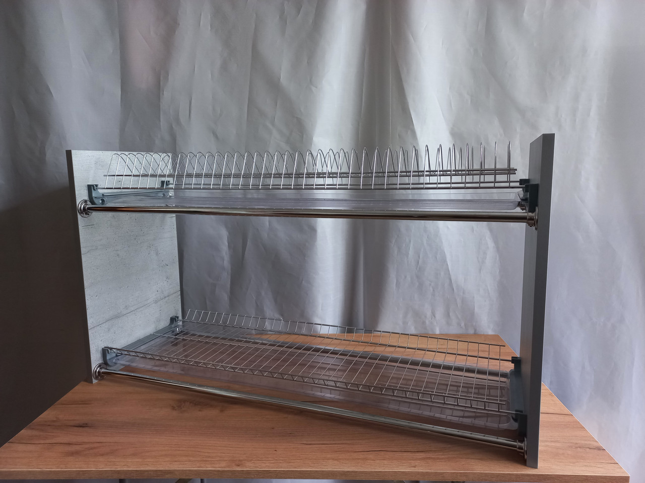 Настільна сушка для посуду на стіл (хромована 90 см) моноліт