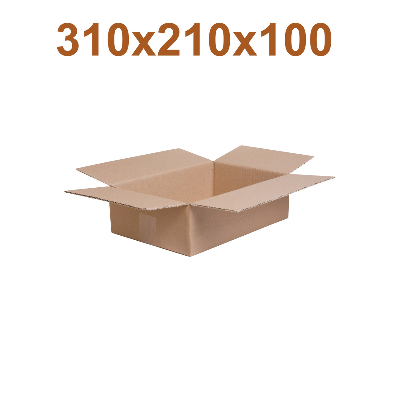Картонні коробки 310 × 210 × 100 коричневі. Чотириклапанні коробки