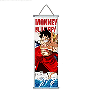 Гобелен Аниме настенный Манки Д. Луффи / Monkey D. Luffy "One Piece" (70x30 см) коллекционный из серии Ван Пис