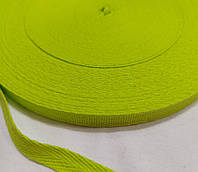 Киперная лента САЛАТОВЫЙ неон ширина 1 см для окантовки трикотажных изделий поло футболок шапок и т.д