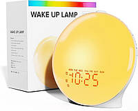 Світловий будильник-нічник з підсвіткою Wake Up Lamp K8 зі сходу сонця FM-радіо 14 кольорів, 7 звуків природи