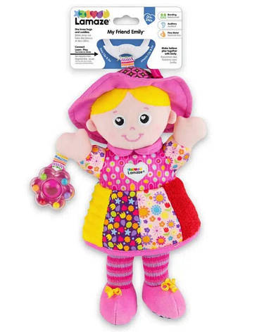 М'яка іграшка підвіска Лялька Емілі з брязкальцем Lamaze L27026, фото 1