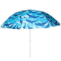 Пляжна садова парасолька 2 м Дельфіни Anti-UV з нахилом блакитний