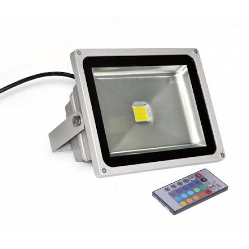 Прожектор LED 30 W RGB + пульт 6500 K IP65 1LED