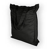 Еко-сумка шопер "Lockette" на блискавці з кишенею бавовняна 35х42х10 см. колір чорний., фото 2