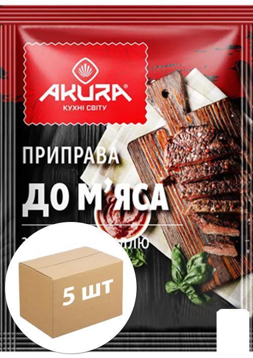 Приправа до м'яса з морською сіллю ТМ "Akura" 25 г паковання 5 шт.