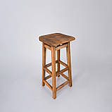 Високий барний табурет ПАБ Лаундж дерев'яний з масиву дерева Вільха 85 см, фото 2