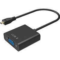 Переходник micro HDMI M to VGA F 0.3m 4K/2K Black Voltronic (YT-C-mcHDMI(M)/VGA(F)-B)