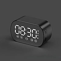 Будильник з радіо Clock Bluetooth Digital Speaker дзеркальний годинник музичним будильником, годинник колонка