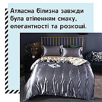 Напівторний однотонний комплект ніжна Постільна білизна з натуральних тканин Двоспальний комплект атлас