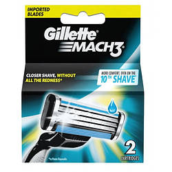 Змінні картриджі для гоління (леза) чоловічі Gillette Mach3, 2 шт.