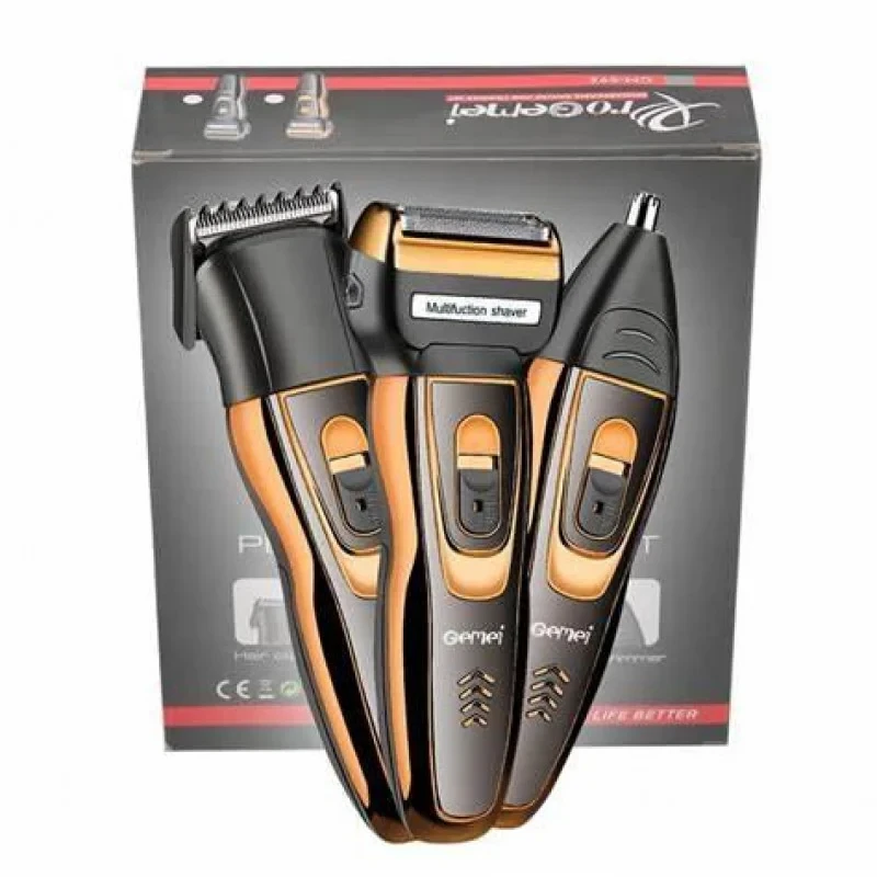 💜Машинка тример для стрижки волосся Gemei GM-595 Багатофункціональний тример 3в1, фото 1