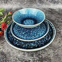 Тарелка керамическая Тотем синяя эмалированная Комплект