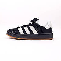 Женские демисезонные кроссовки Adidas Campus 00s x KORN Black (черно-белые) спортивные повседневные кроссы 208