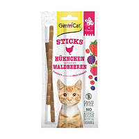 Ласощі GimCat М ясні палички для котів, курка та лісові ягоди, 3 шт по 5 г