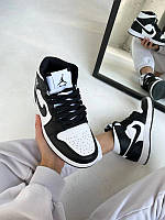 Женские кроссовки Nike Air Jordan 1 Retro High, кожа, черно-белый, Китай Найк Еір Джордан 1 Ретро Хай чорно-бі