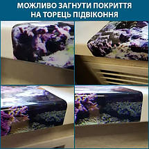 Покриття для підвіконня, м'яке скло з фотодруком Бузковий мармур, 35 х 100 см, ПО-tx56803, фото 6