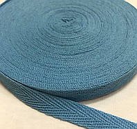 Киперная лента Голубой яркий ширина 1 см для окантовки трикотажных изделий поло футболок шапок униформы