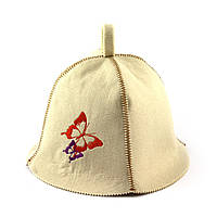 Банная шапка Luxyart "Бабочки", искусственный фетр, белый (LA-418) dl