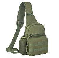 Мужская сумка тактическая через плечо зеленая - размер сумки 35*20*12см, 3 кармана сперед и 1 кармашек боковой