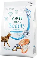 Сухий корм Optimeal Beauty Podium Shiny Coat & Dental Care для котів догляд за шерстю і зубами 4 кг