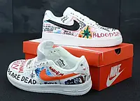 Кроссовки Air Force 1 Low Pauly x Vlone Pop кожа разрисованные Найк Еір Форс 1 Лов Паулі х Влон Поп