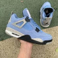 Женские кроссовки Air Jordan 4 Retro, кожа, синий, Вьетнам