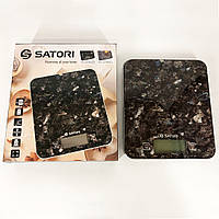 Весы для взвешивания продуктов Satori SKS-211-BL 15 кг / Электронные кухонные весы / Точные QB-737 кухонные