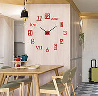 Часы настенные 3D, красные, оригинальные часы на стену, диаметр до 60 см, декор для дома, часы сделай сам