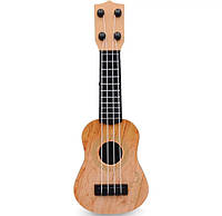 Гітара дитяча іграшка, коричнева, дитяча укулеле, довжина - 25см, ширина 9см, пластик, 4 струни, унісекс, 3+
