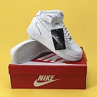 Мужские кроссовки Nike Air Force 1 Mid, кожа, белый, Вьетнам Найк Еір Форс 1 Мід шкіряні білі