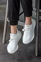 Женские кроссовки Adidas Yeezy 350 BOOST, белый, Китай Адідас Єзі 350 Буст білі
