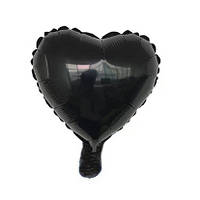 Фольгированный шар сердце 25см (10") | Черный
