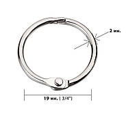КОЛЬЦА МЕТАЛЛИЧЕСКИЕ ДЛЯ ПЕРЕПЛЕТА 19 ММ. (3/4"). СЕРЕБРО