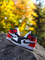 Nike Air Jordan 1 Hight Black, Red, White (Топ якість) Чоловічі Кросівки, Мужская обувь 40(25,5)