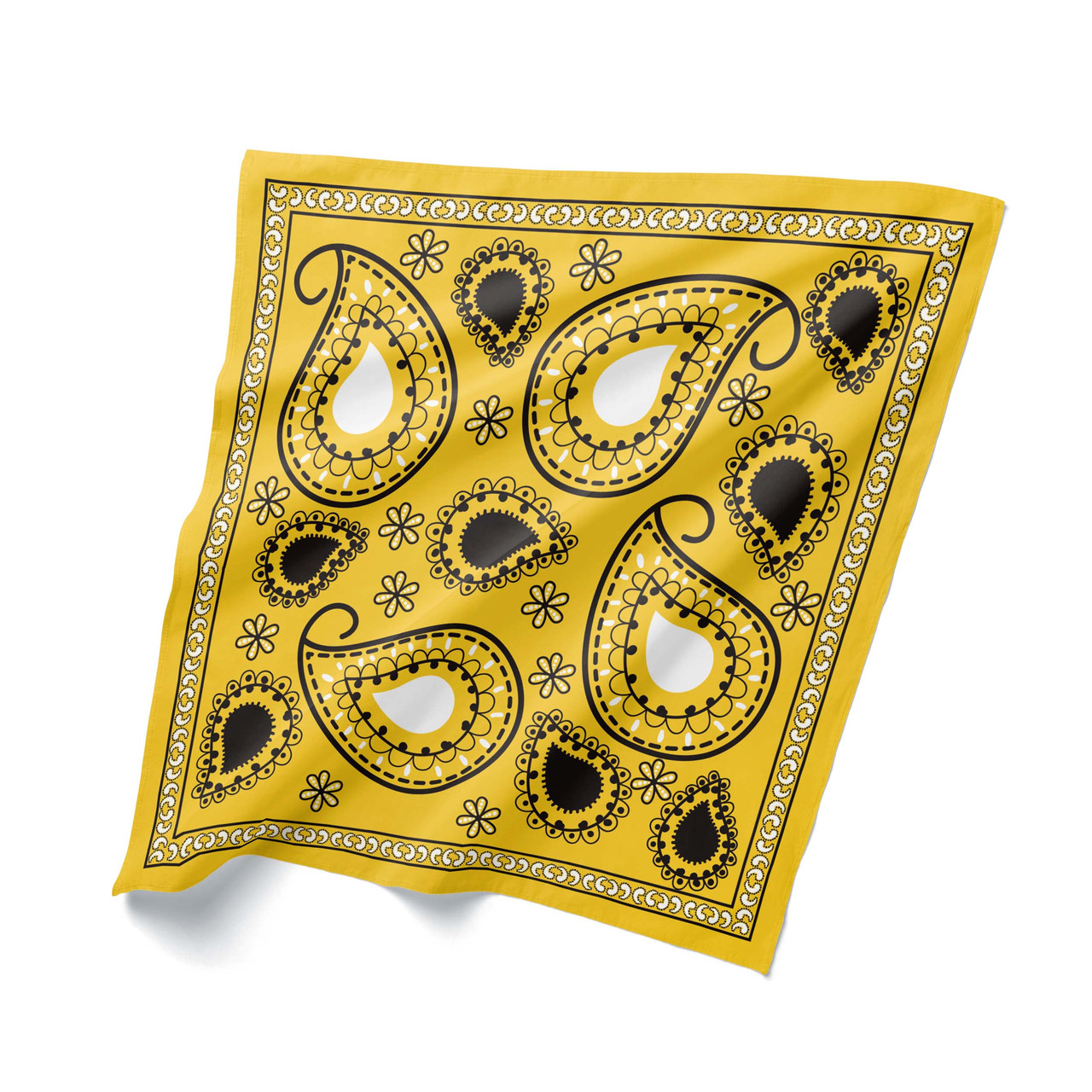 Бандана з візерунками турецький огірок, жовта, фото 1