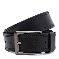 Мужской кожаный ремень Borsa Leather 125vfx80-black черный