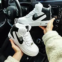 Nike Air Force 1 (Топ качество) Найк Еір Форс 1 білі з чорним