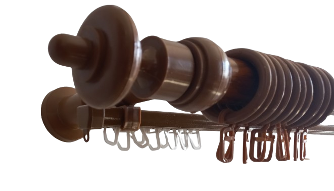 Металопластиковий настінний, подвійний округлий карниз для штор у спальню 1,2 м