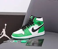 Кроссовки женские Nike Air Jordan Retro 1 зеленые с белым, Вьетнам