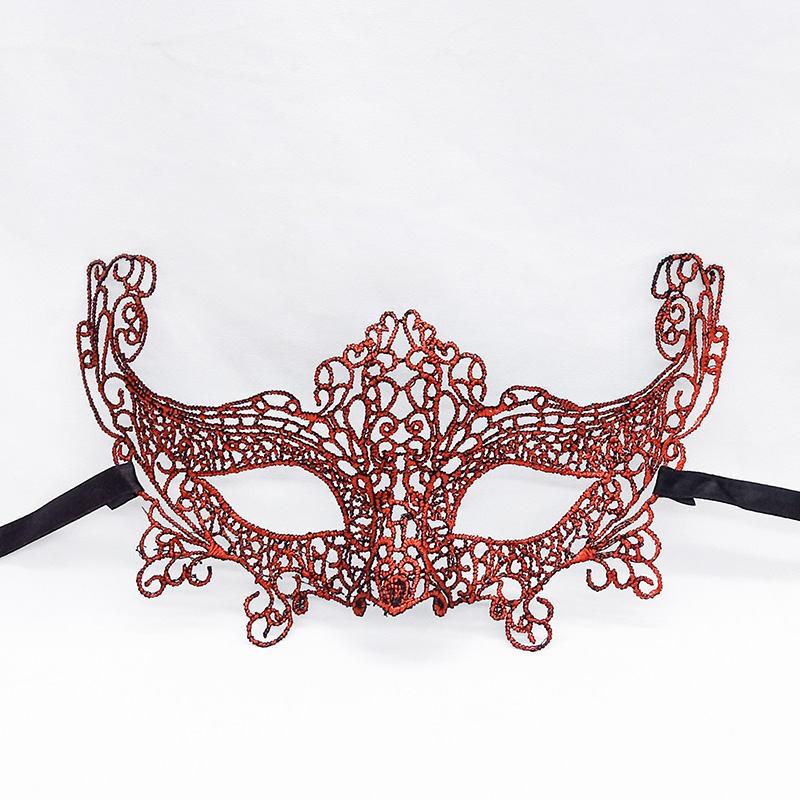 Маскарадна маска на карнавал унісекс 22 на 13 см червоний