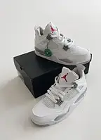 Мужские кроссовки Air Jordan 4 Retro, кожа, белый, Вьетнам