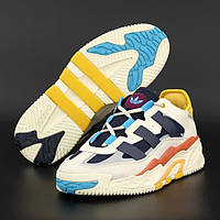 Мужские кроссовки Adidas Niteball, желтый, бежевый, бирюзовый, рефлектив, Вьетнам 42