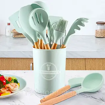 Набір кухонного приладдя 12шт Kitchen Set, Зеленый / Комплект інструментів для кухні