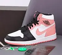 Кросівки жіночі Nike Air Jordan 1 Retro пудрові з чорним, В'єтнам