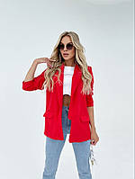 Модный и стильный женский пиджак красный. Размеры: 42-44, 46-48
