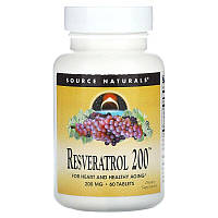 Натуральная добавка Source Naturals Resveratrol 200 mg, 60 таблеток CN13642 VB