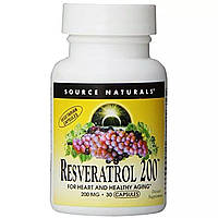 Натуральная добавка Source Naturals Resveratrol 200 mg, 30 таблеток CN13641 VB