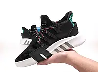 Мужские кроссовки Adidas EQT чёрные с белым и зелёным, серый, камуфляж, Вьетнам